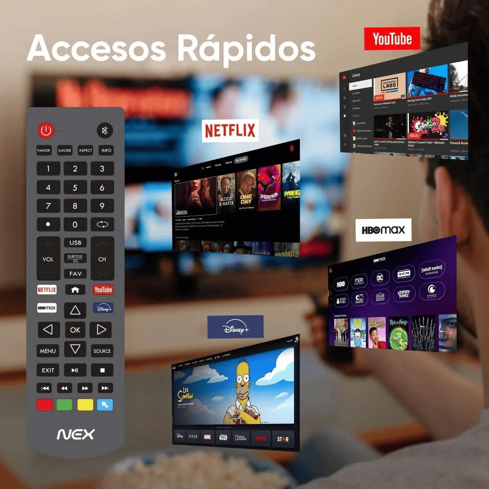 TELEVISOR NEX 43 PULGADAS FHD ANDROID 14 TVLED43S + M*A*G*I*S*T*V* ILIMITADO + ANTENA DIGITAL - 4
