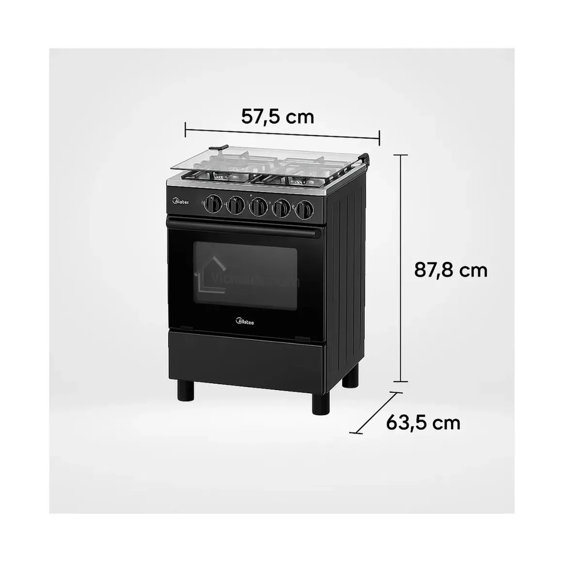 COCINA A GAS MIDEA 4 HORNILLAS 24' 67 LITROS NEGRO MGS24FS2LFABBC + 1 AÑO DE GARANTÍA (NUEVO) - 2