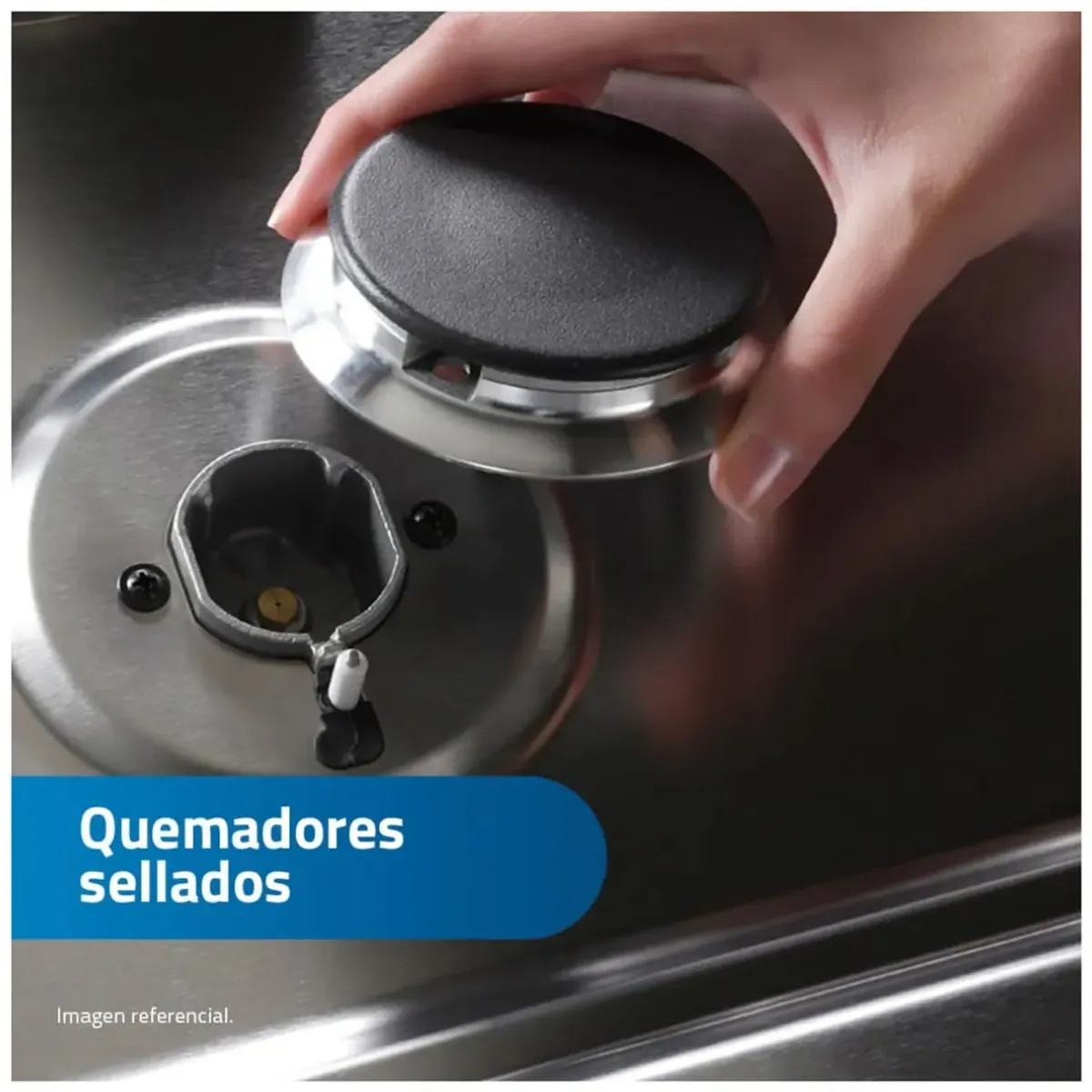 COCINA A GAS MIDEA 4 HORNILLAS 24' 67 LITROS NEGRO MGS24FS2LFABBC + 1 AÑO DE GARANTÍA (NUEVO) - 3