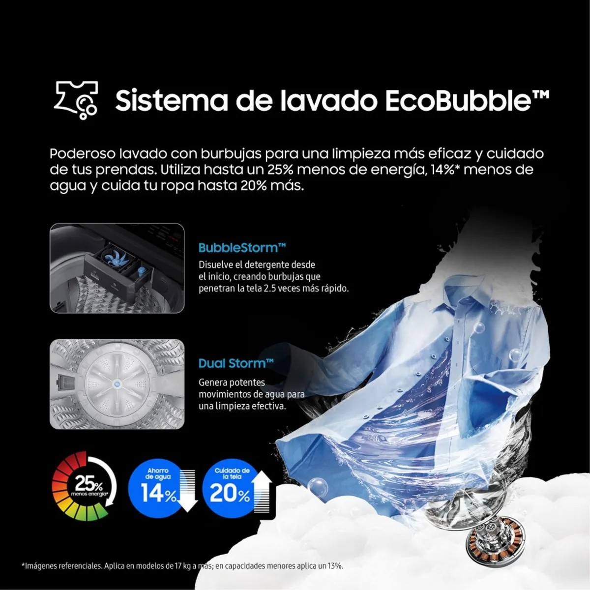 LAVADORA SAMSUNG 15 KILOS CARGA SUPERIOR WA40F15E4CPE + DETERGENTE LIQUIDO SAPOLIO 1L. (MODELO 2026) - 4