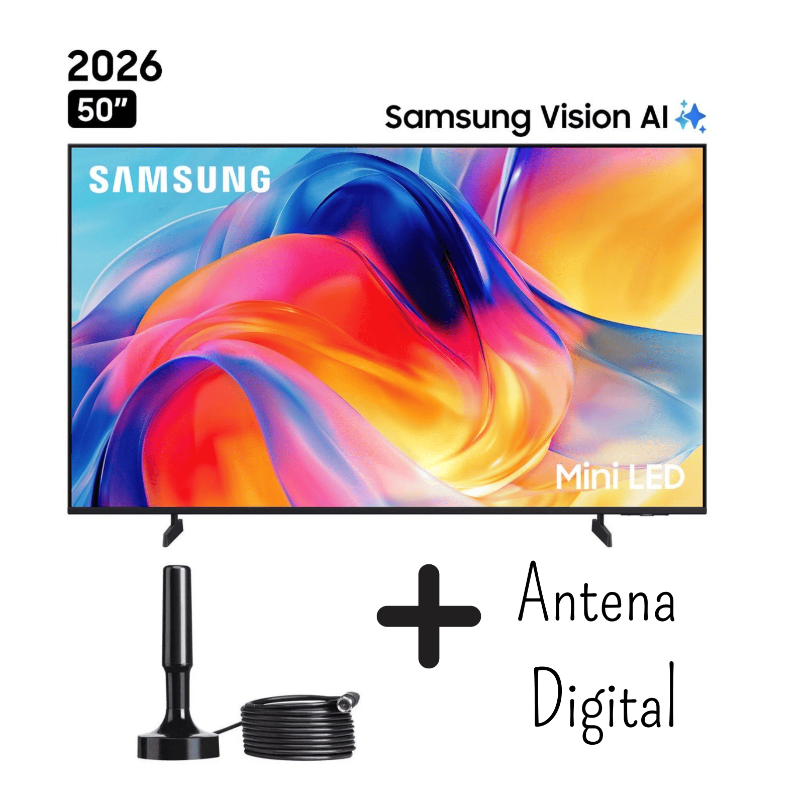 TELEVISOR SAMSUNG 50 PULGADAS 4K VISION AI SMART TV UN50M70HAGXPE + ANTENA DIGITAL - 1