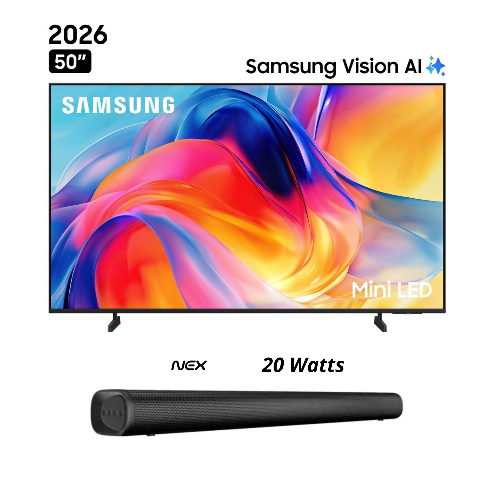 TELEVISOR SAMSUNG 50 PULGADAS 4K VISION AI SMART TV UN50M70HAGXPE + SOUNDBAR NEX PSB32 - 1
