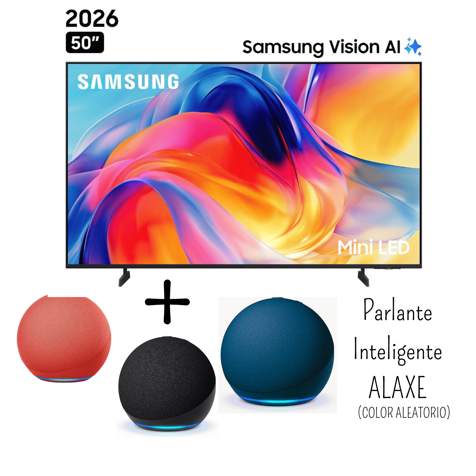 TELEVISOR SAMSUNG 50 PULGADAS 4K VISION AI SMART TV UN50M70HAGXPE + PARLANTE ALAXE - 1