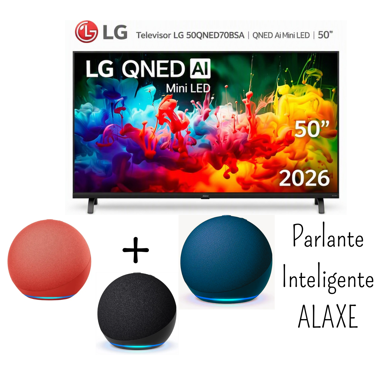 TELEVISOR LG 50 PULGADAS QNED MINI-LED UHD 4K 50QNED70BSA  + PARLANTE INTELIGENTE ALAXE - 1