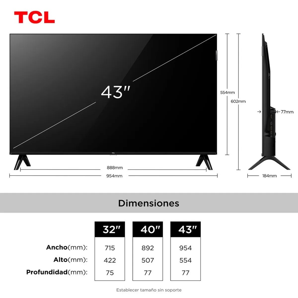 TELEVISOR TCL 43 PULGADAS FHD QLED GOOGLE TV SMART TV 43S5K + PROMOCIÓN + ANTENA DIGITAL - 6
