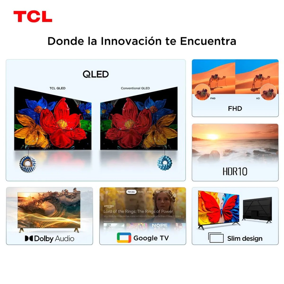 TELEVISOR TCL 43 PULGADAS FHD QLED GOOGLE TV SMART TV 43S5K + PROMOCIÓN + ANTENA DIGITAL - 7
