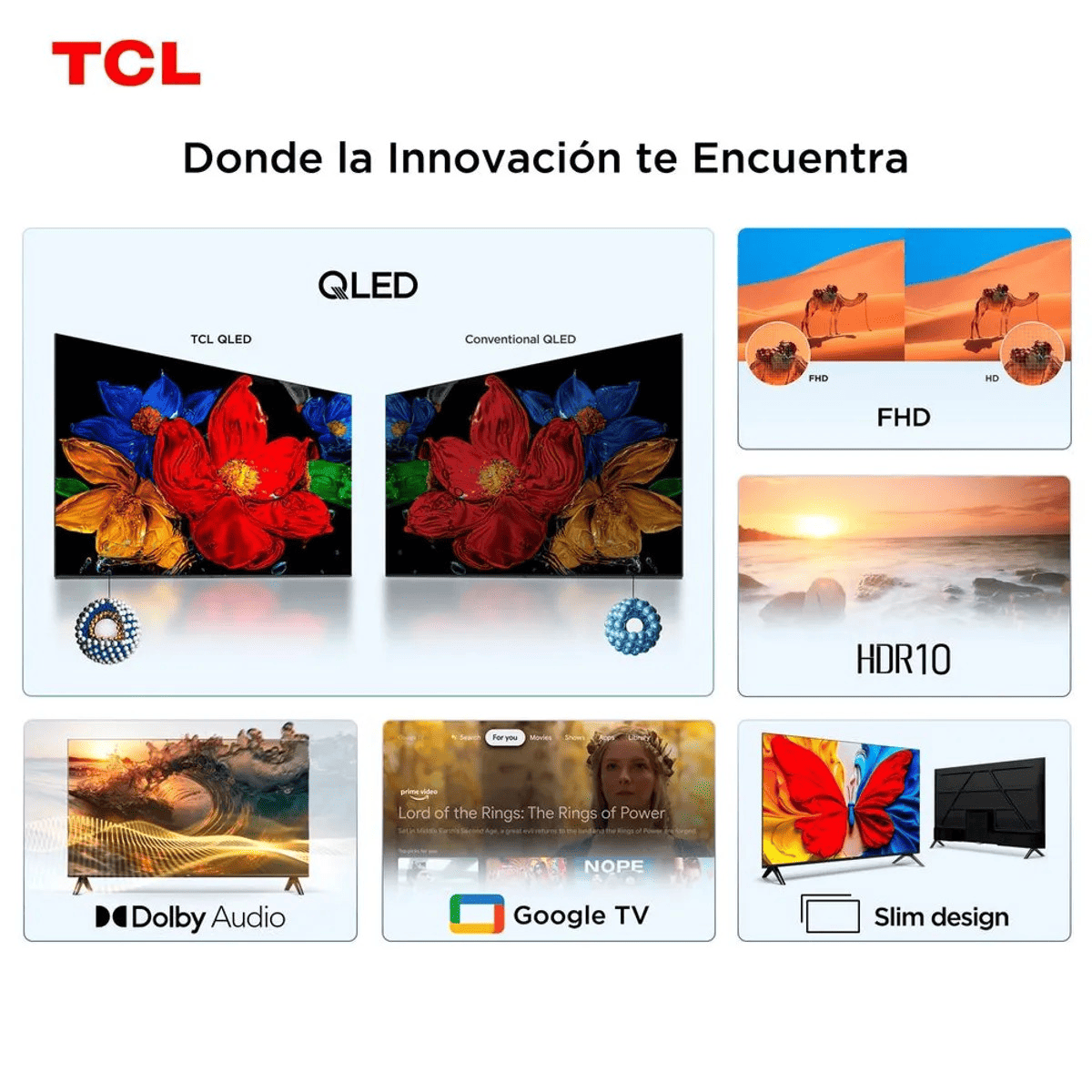 TELEVISOR TCL 43 PULGADAS FHD QLED GOOGLE TV SMART TV 43S5K + PROMOCIÓN (NUEVO MODELO) - 7