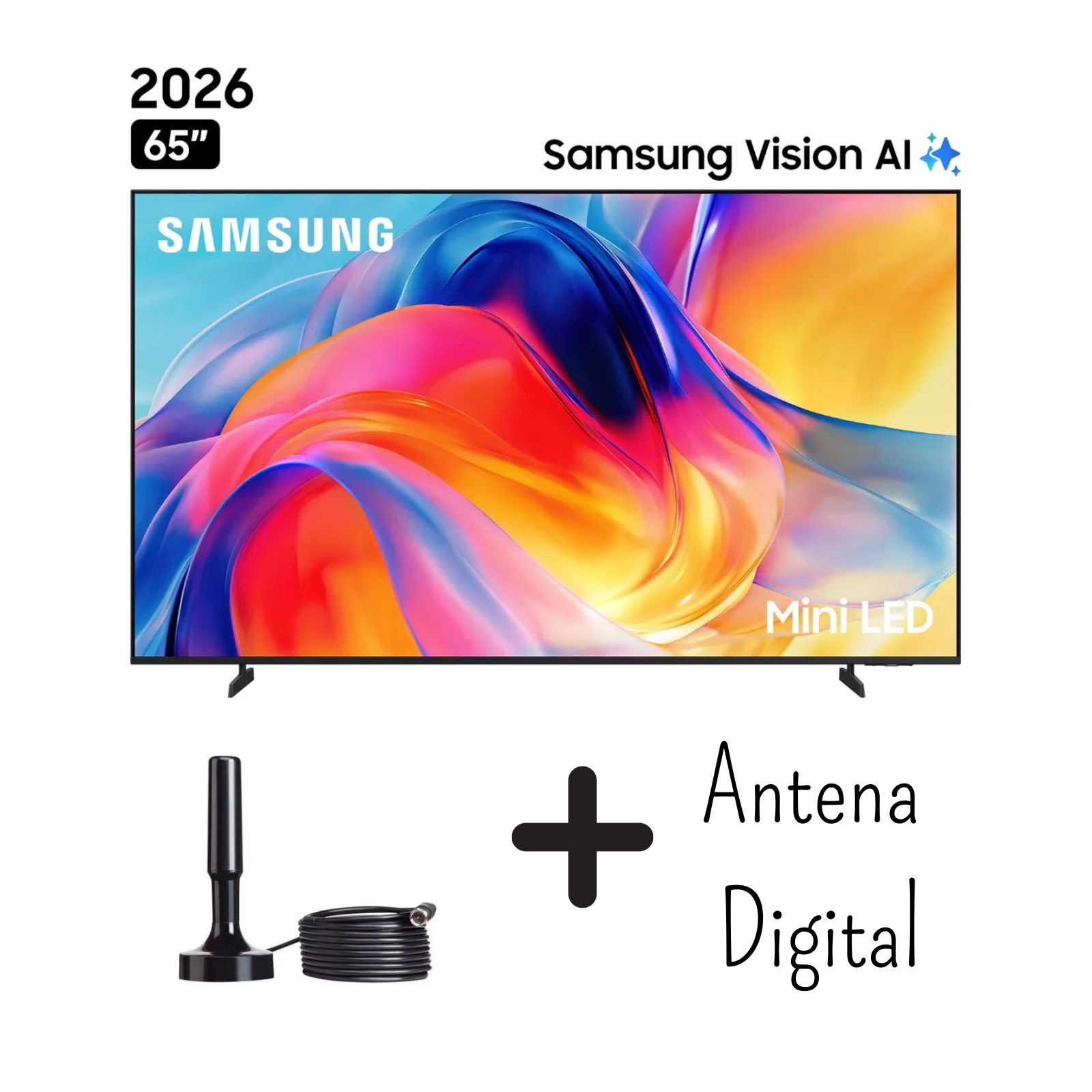 TELEVISOR SAMSUNG 65 PULGADAS MINI LED VISION AI UHD 4K TIZENOS UN65M70HAGXPE + ANTENA DIGITAL - 1