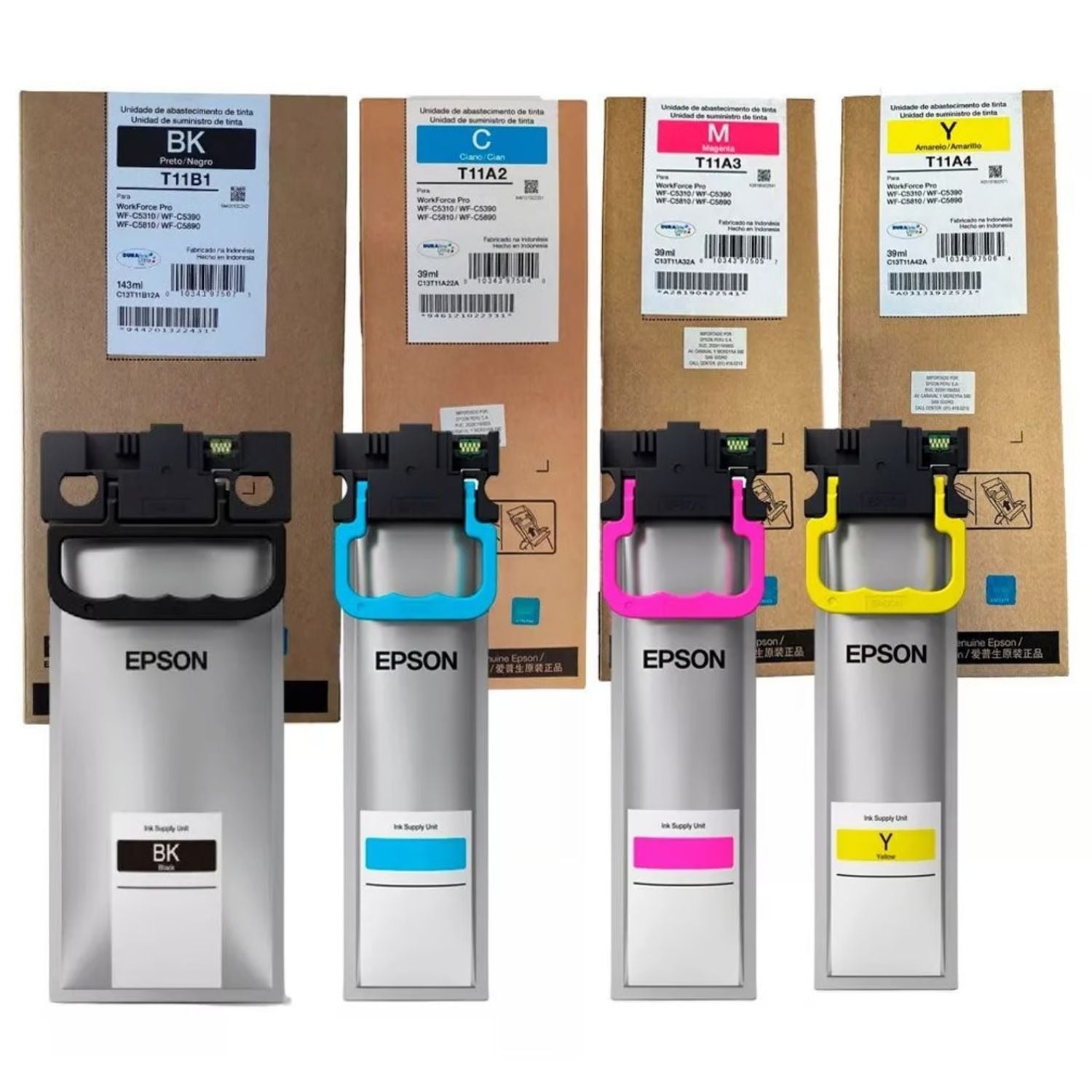 KIT TINTA EPSON T11A NEGRO CIAN MAGENTA AMARILLO ORIGINAL - 1