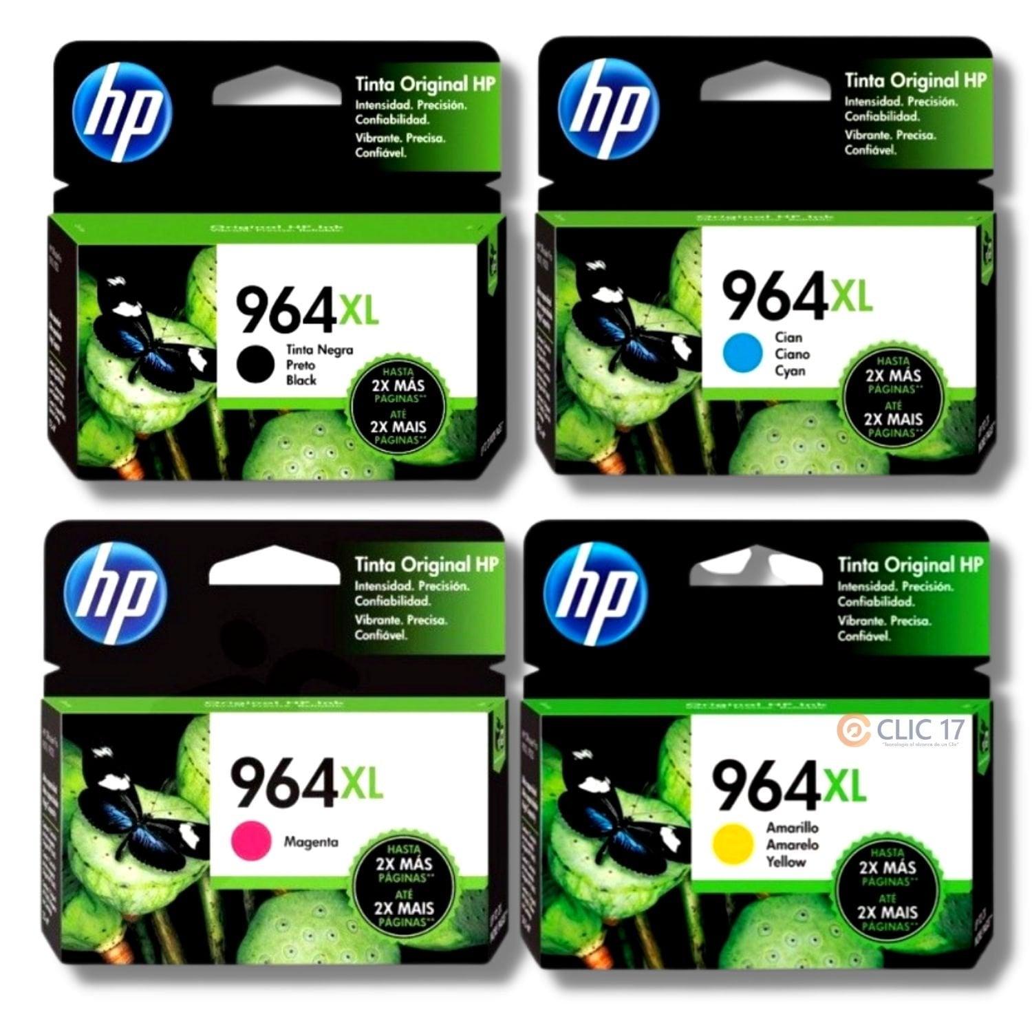 KIT TINTA HP 964XL CYAN, MAGENTA, AMARILLO, NEGRO ORIGINAL - 1