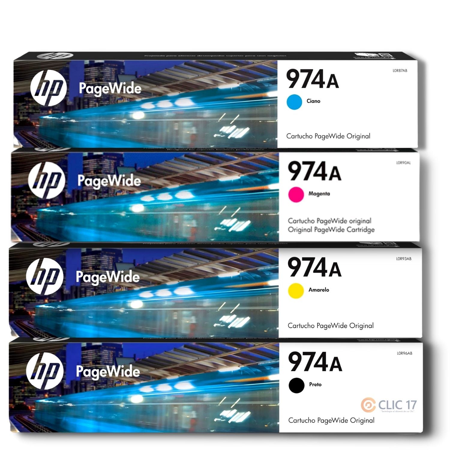 KIT TINTA HP 974 CYAN, MAGENTA, AMARILLO, NEGRO ORIGINAL - 1