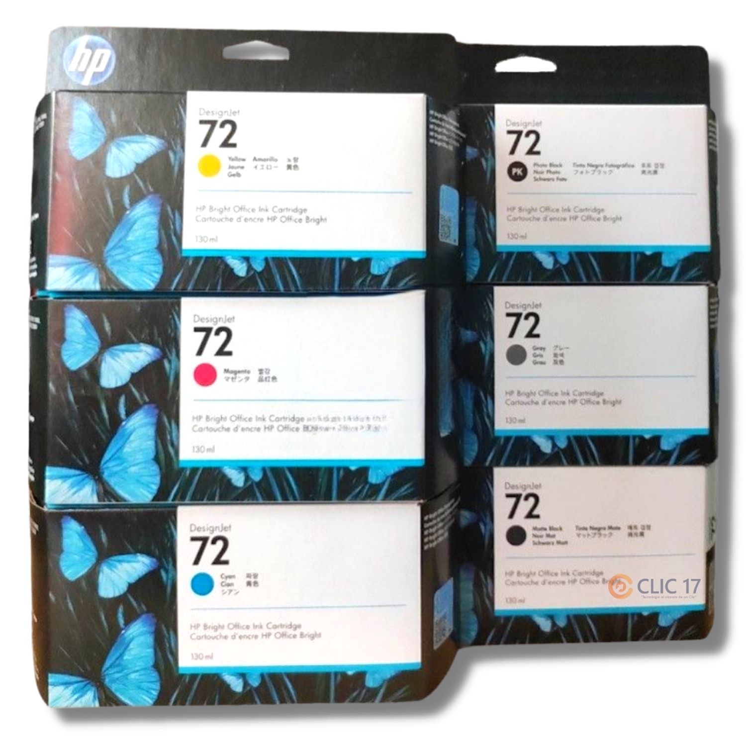 TINTA HP 72 130ML PACK DE 6 COLORES ORIGINAL - 1