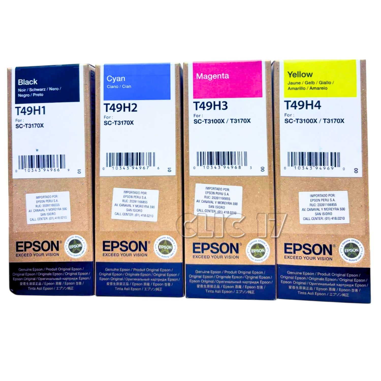 TINTA EPSON T49H PACK DE 4 COLORES ORIGINAL - 1