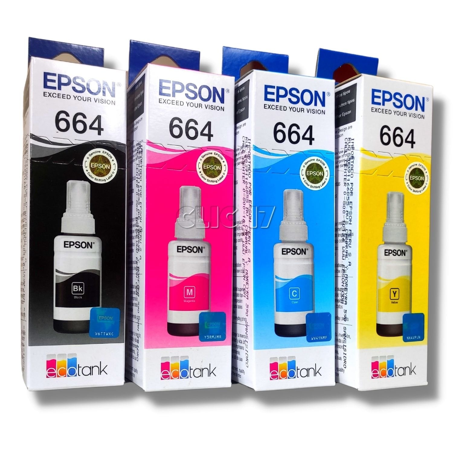 TINTA EPSON 664 X4 COLORES T664 ORIGINAL - 1