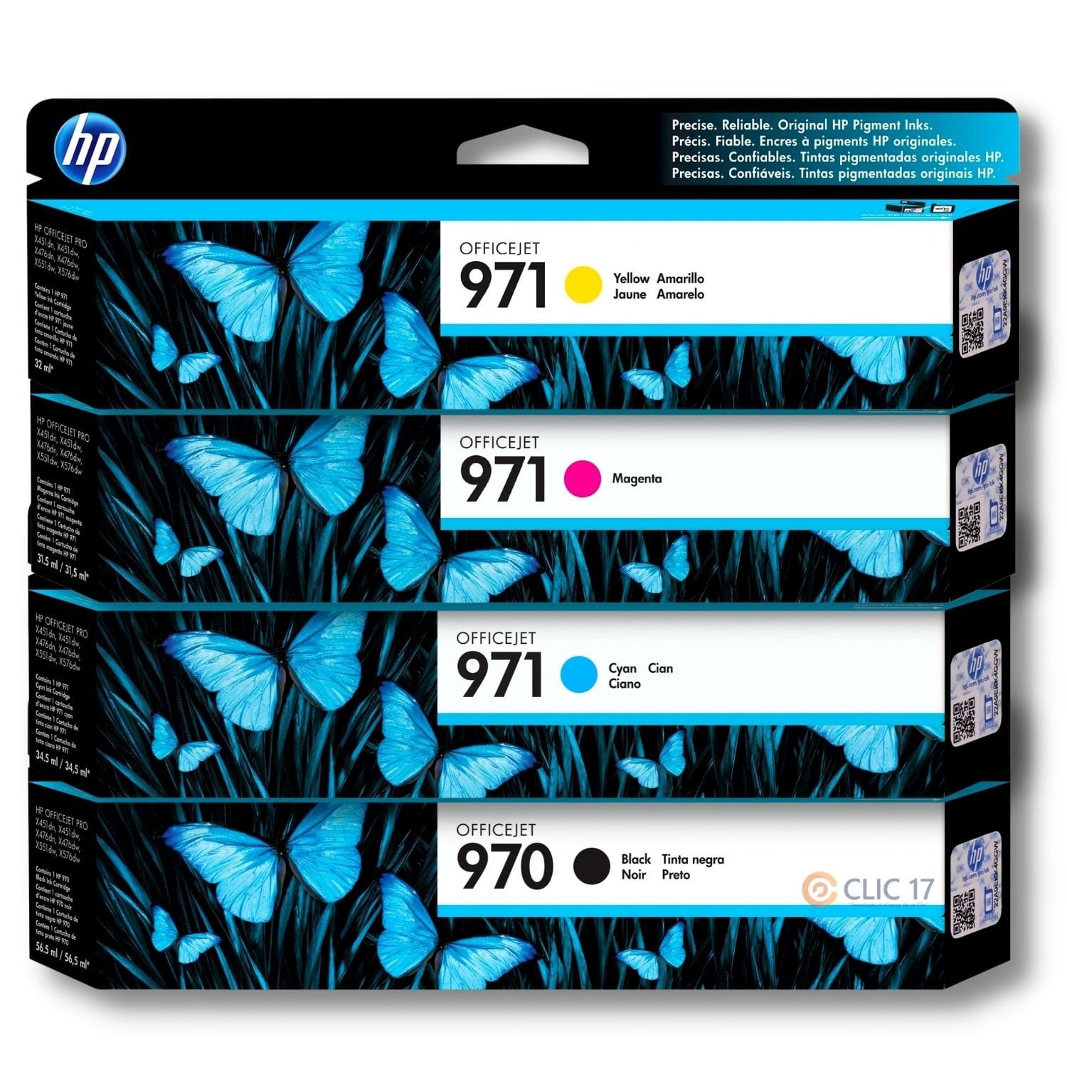 TINTA HP 970 971 PACK DE 4 COLORES ORIGINAL - 1