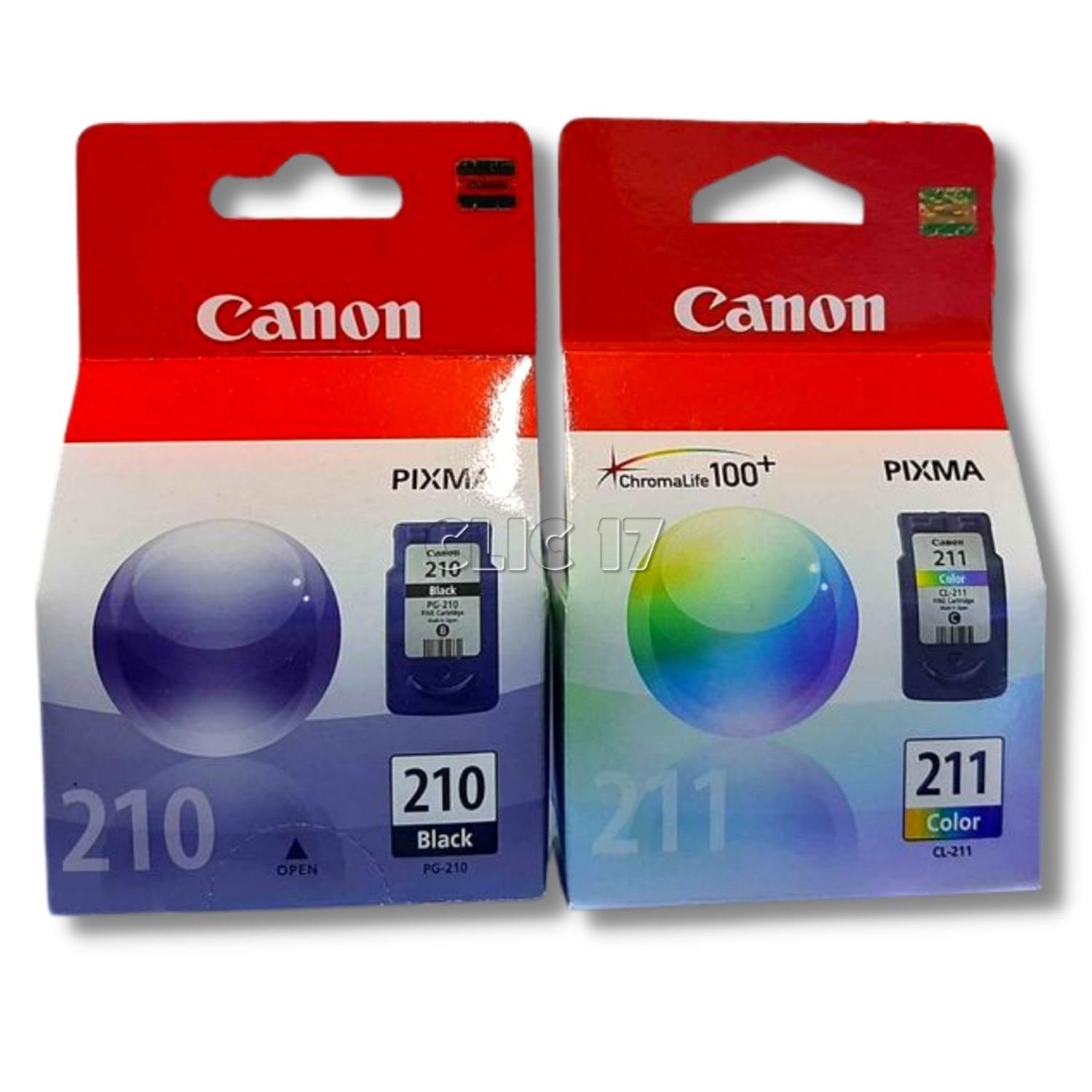 TINTA CANON 210 211 NEGRO Y TRICOLOR PG-210, CL-211 ORIGINAL - 1