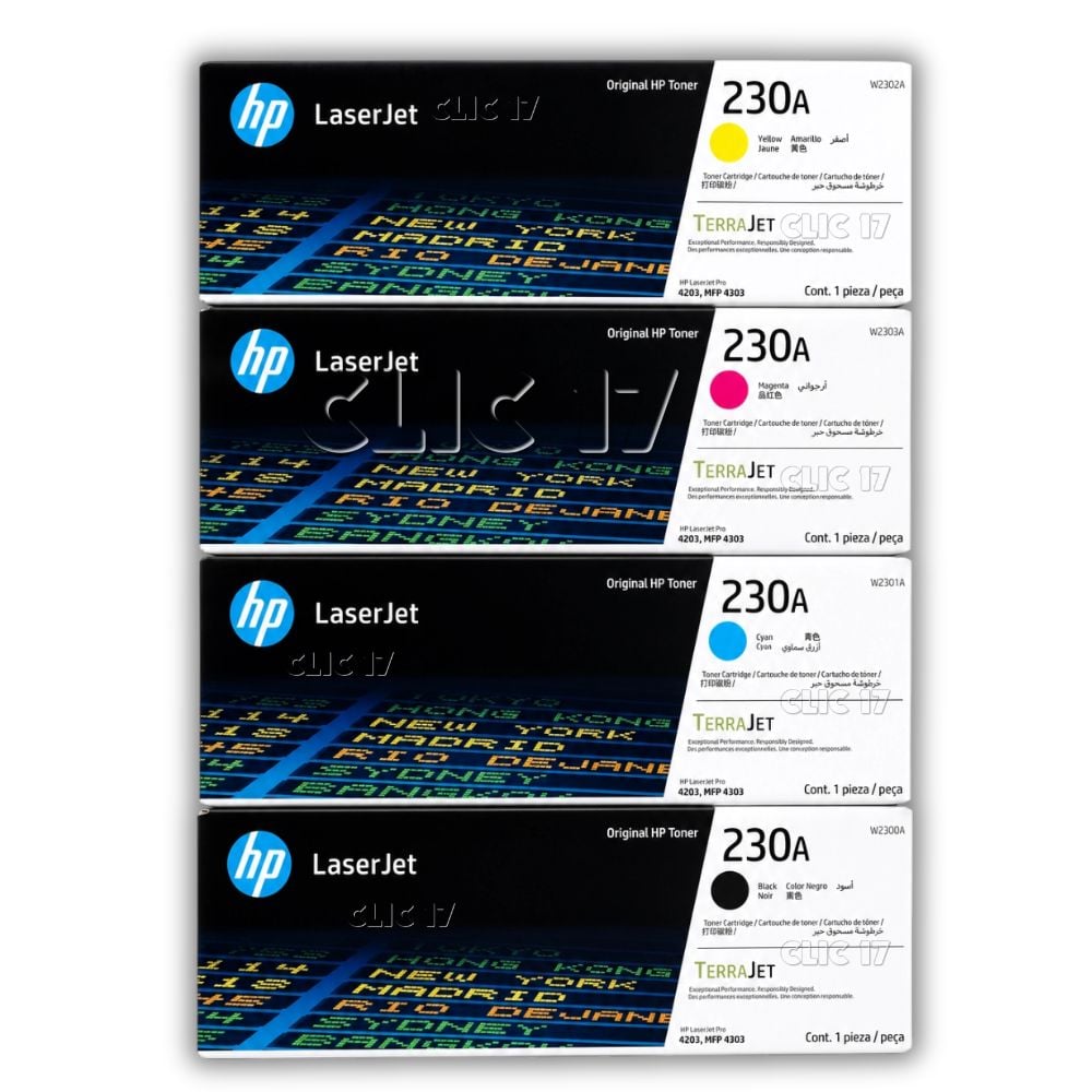 TONER HP 230A NEGRO CIAN AMARILLO MAGENTA PACK 4 COLORES GENUINO - 1
