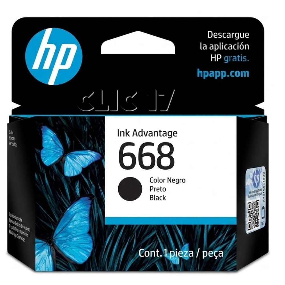 TINTA HP 668 NEGRO GENUINO (7FP38VL) - 1