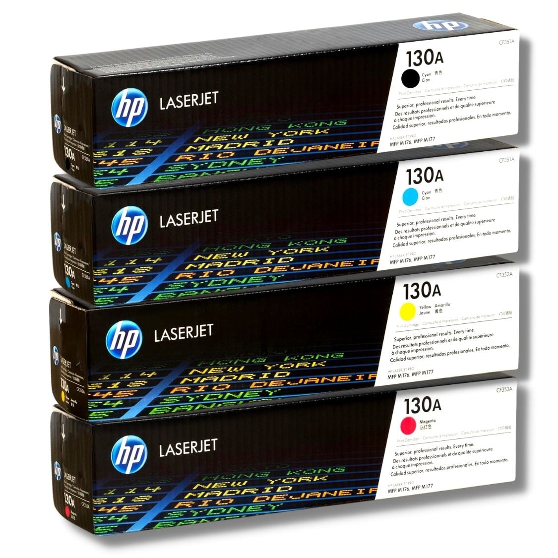 KIT TONER HP 130A CYAN MAGENTA AMARILLO NEGRO - 1
