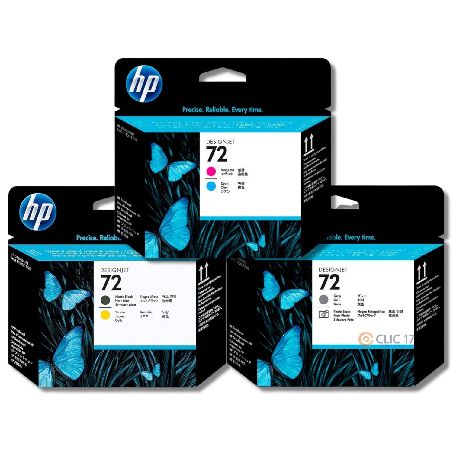 KIT CABEZAL HP 72 MATE BLACK/AMARILLO, GRAY/PHOTO BLACK, MAGENTA/CIAN - 1
