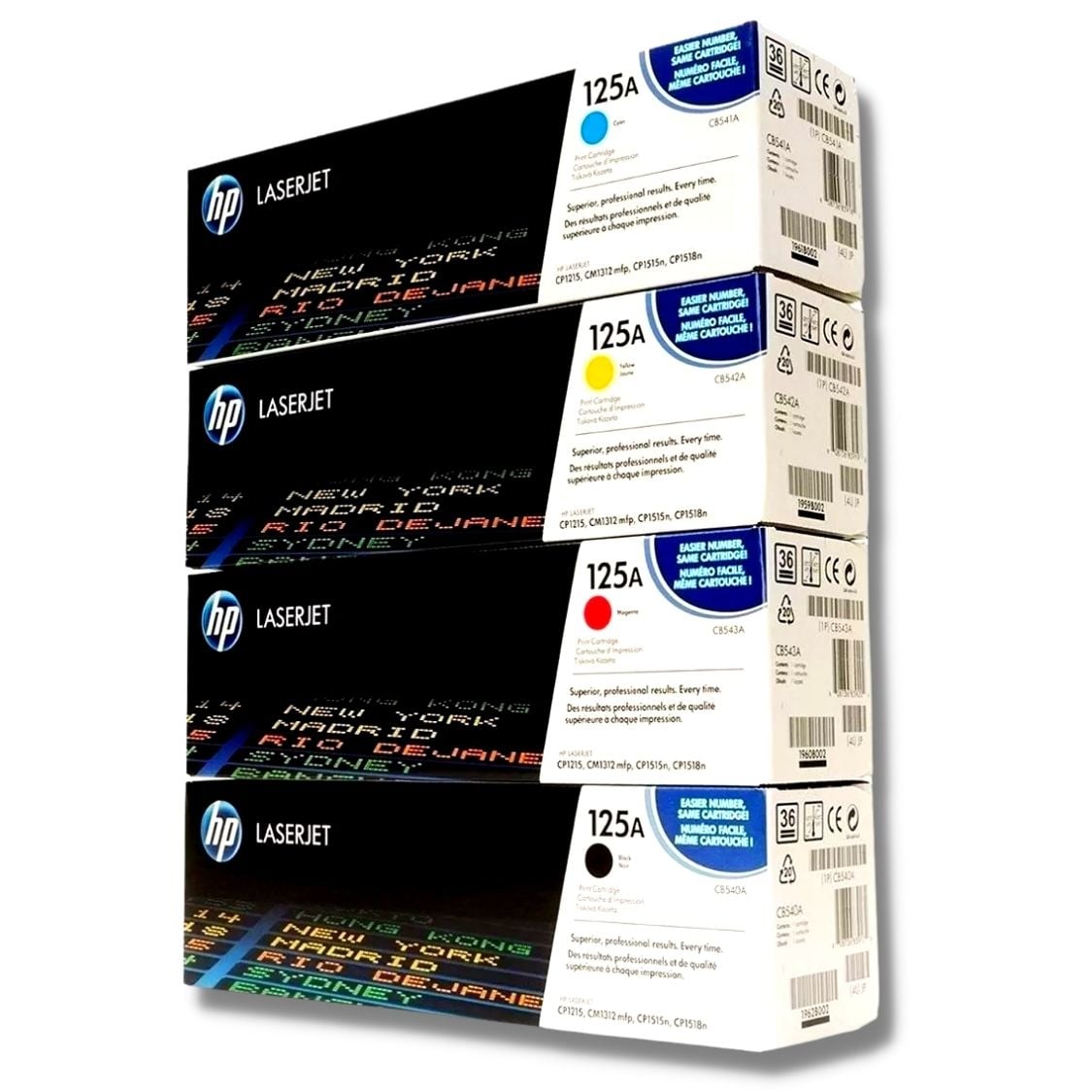 KIT TONER HP 125A CYAN MAGENTA AMARILLO NEGRO - 1