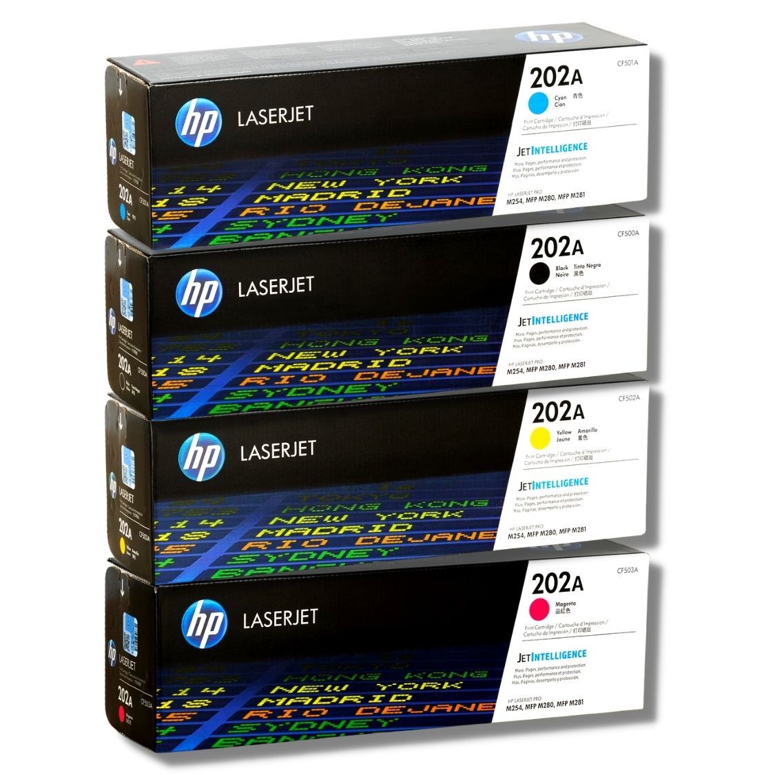 KIT TONER HP 202A CYAN MAGENTA AMARILLO NEGRO - 1