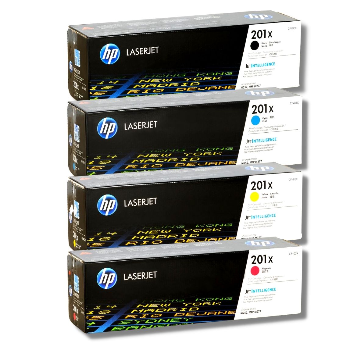 KIT TONER HP 201X CYAN MAGENTA AMARILLO NEGRO - 1