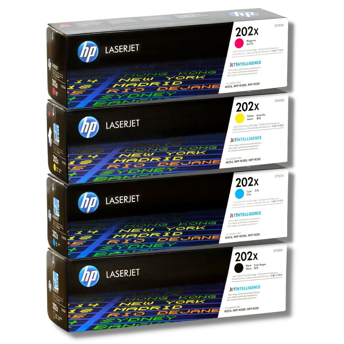 KIT TONER HP 202X CYAN MAGENTA AMARILLO NEGRO - 1