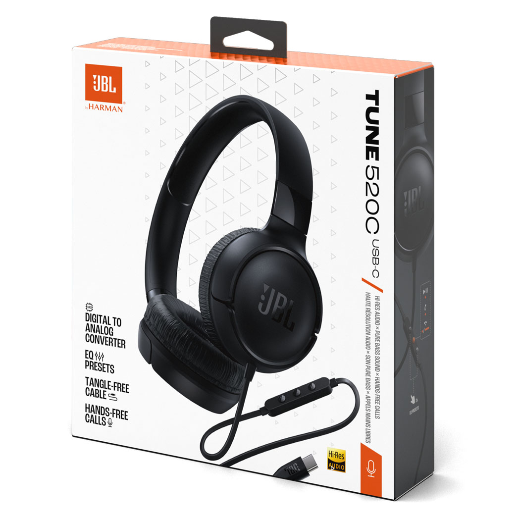 AUDIFONOS JBL TUNE 520C CONECTOR USB C NEGRO - 1