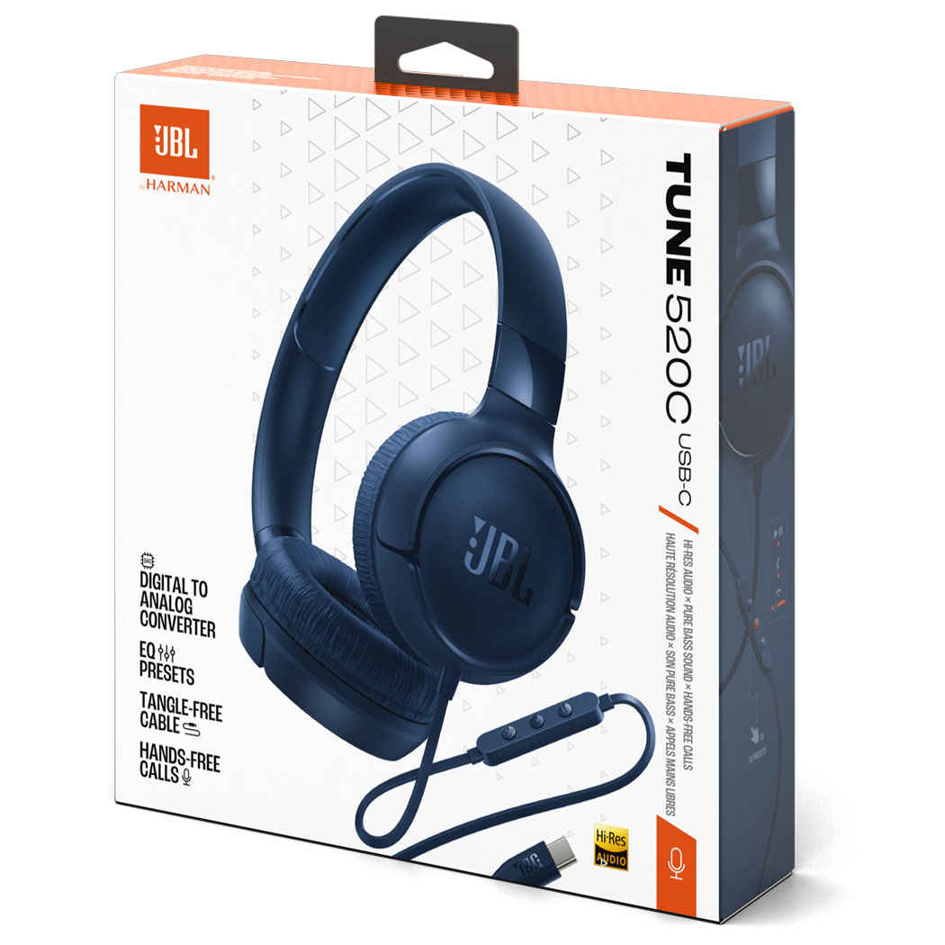 AUDIFONOS JBL TUNE 520C CONECTOR USB C AZUL - 1