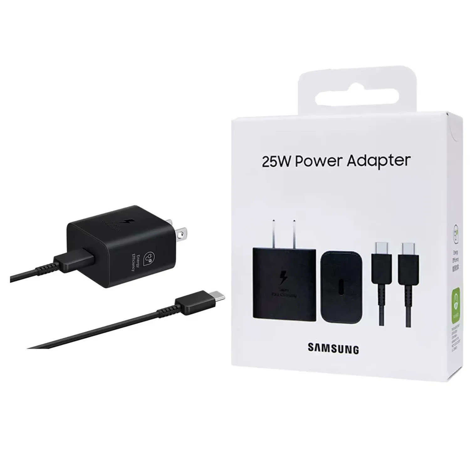 CARGADOR SAMSUNG 25W CON CABLE PARA S25 ULTRA - NEGRO - 1