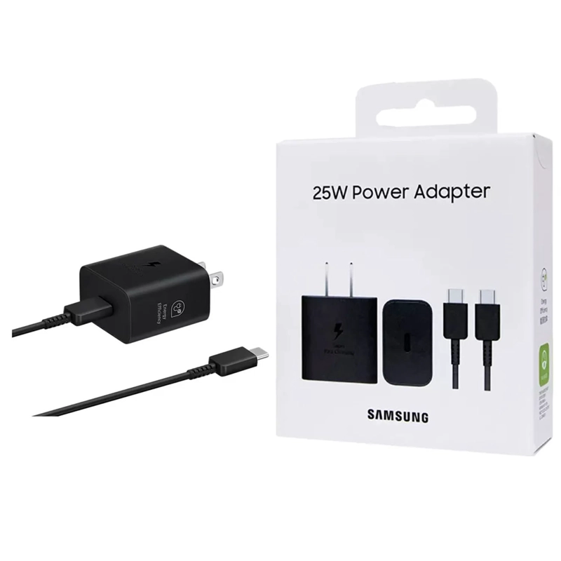 CARGADOR SAMSUNG 25W CON CABLE PARA S25 FE - NEGRO - 1