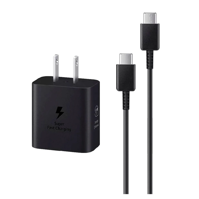 CARGADOR SAMSUNG 25W CON CABLE PARA S25 FE - NEGRO - 2