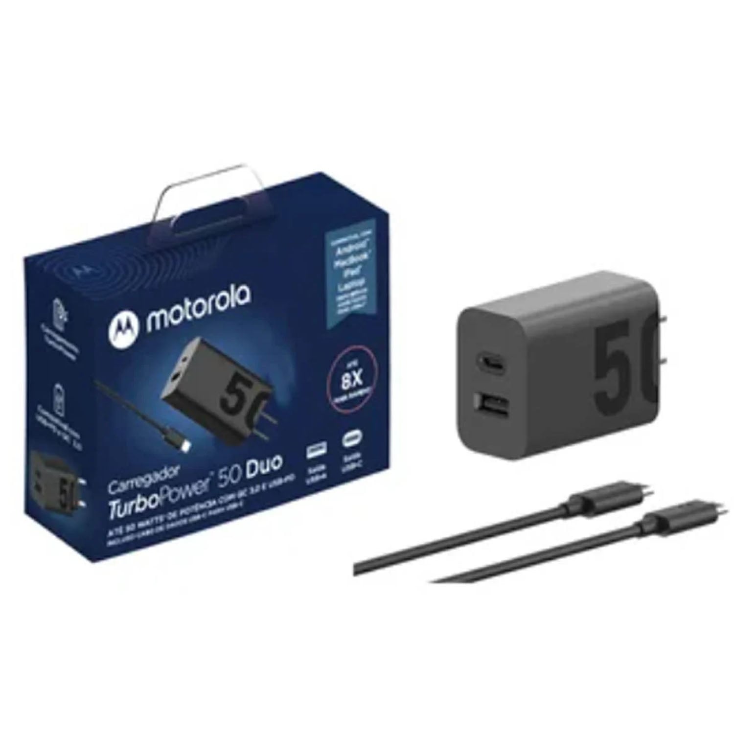 CARGADOR MOTOROLA TURBO POWER 50W NEGRO - 1