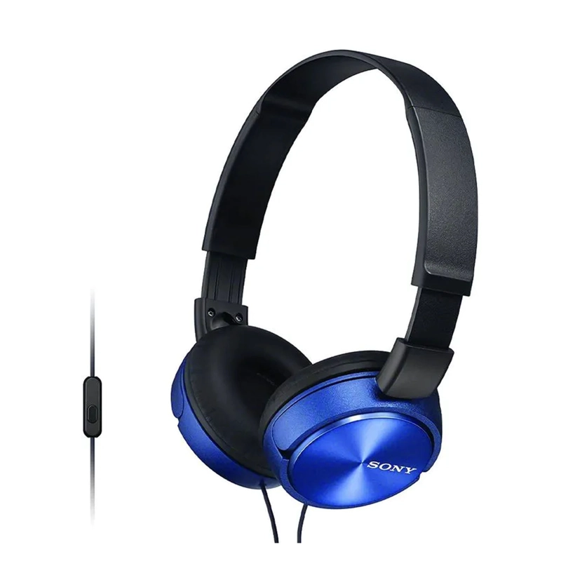 AUDÍFONOS SONY MDR-ZX310AP OVER EAR CON MICRÓFONO AZUL - 1