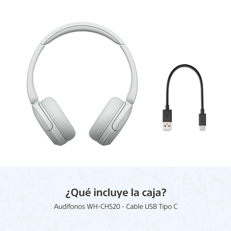 AUDÍFONOS SONY BLUETOOTH WH-CH520 BLANCO - 2