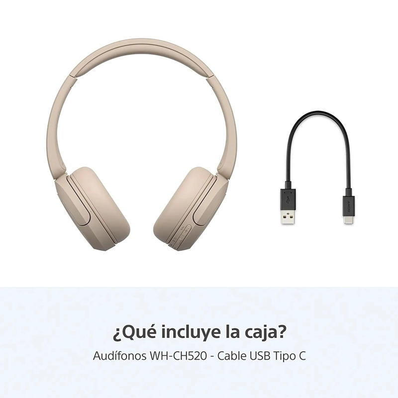 AUDÍFONOS SONY BLUETOOTH WH-CH520 BEIGE - 2