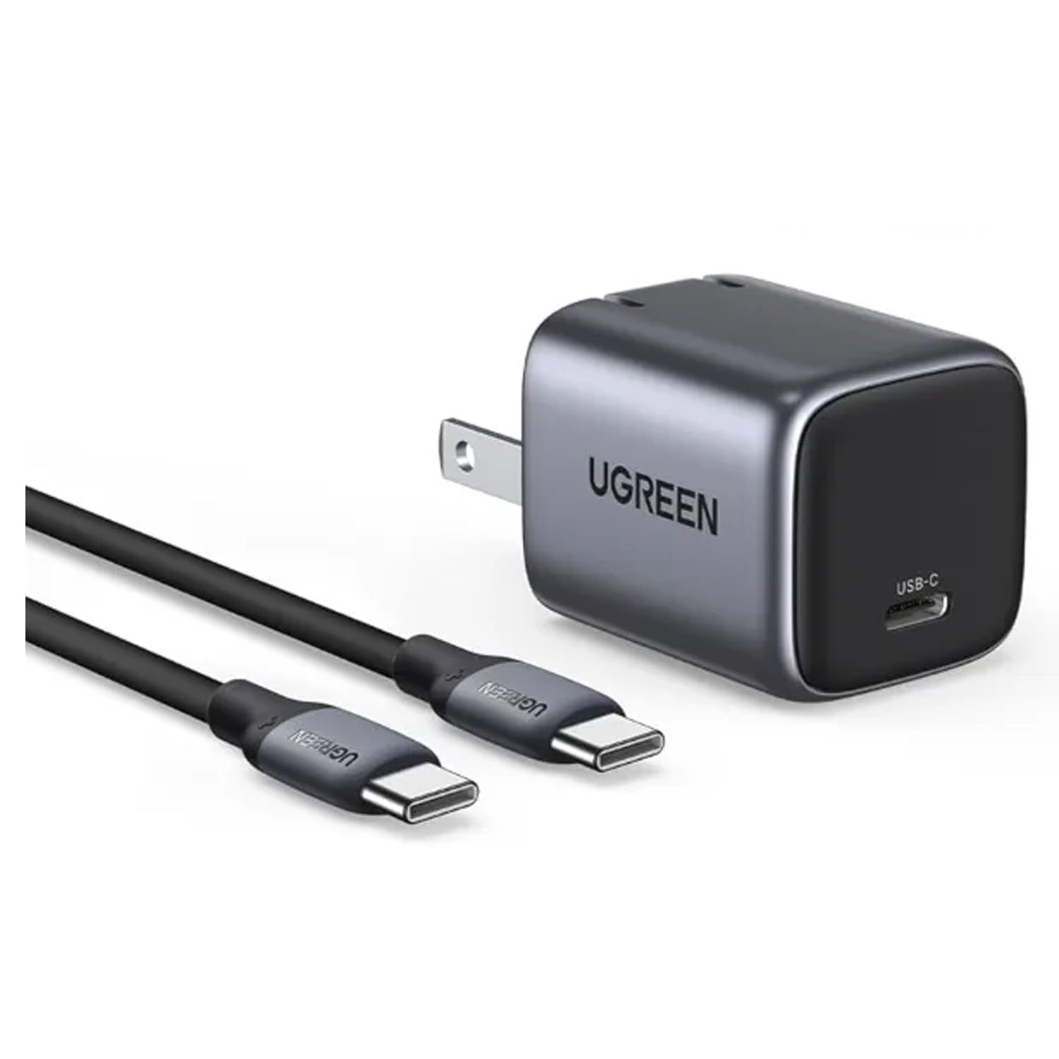 CARGADOR DE CARGA RÁPIDA UGREEN GAN 30W CD319 GRIS - 1