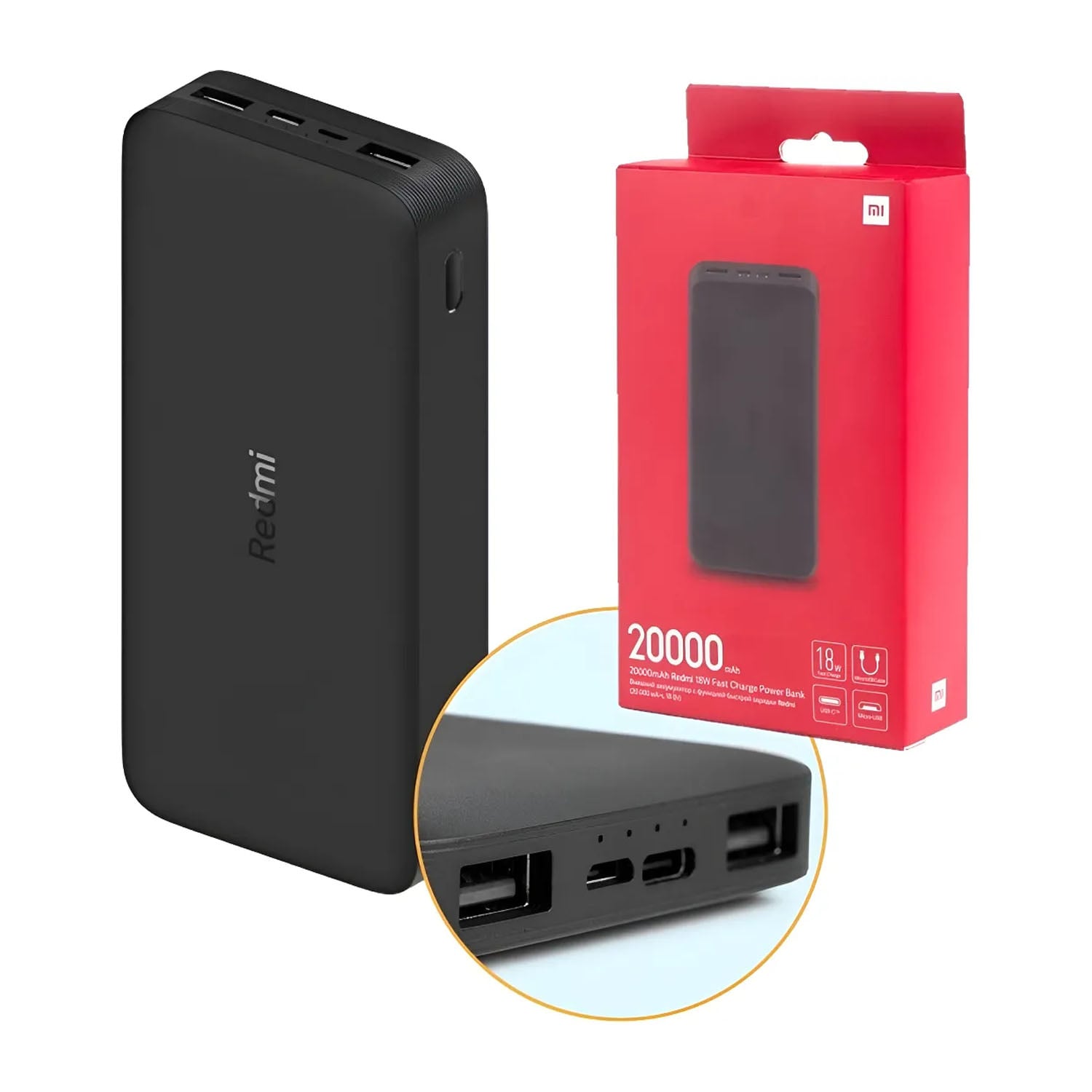 XIAOMI MI REDMI POWER BANK 18W 20000 MAH COLOR NEGRO - 1