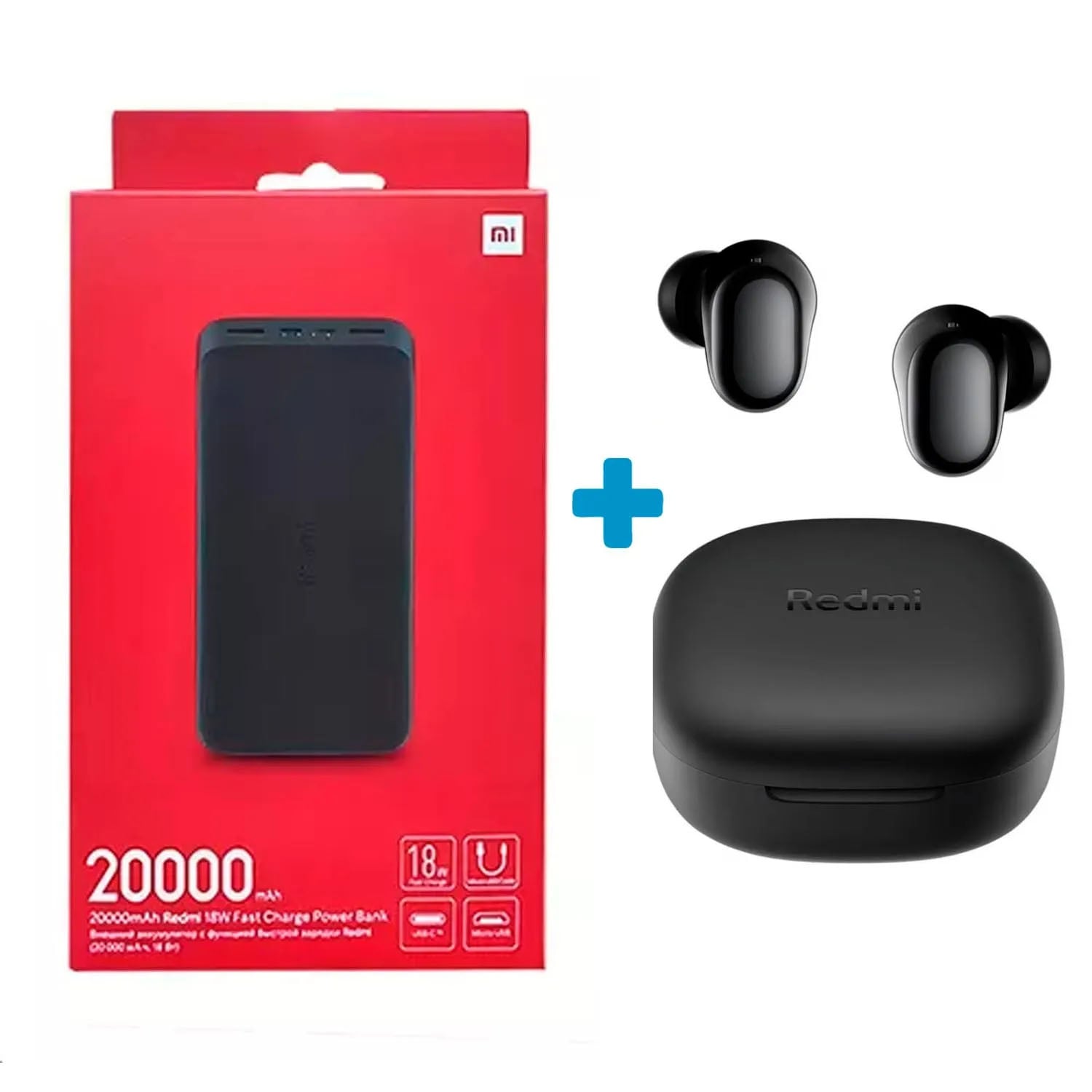 AUDÍFONOS XIAOMI REDMI BUDS 6 PLAY + POWER BANK 20000 MAH 18W - 1