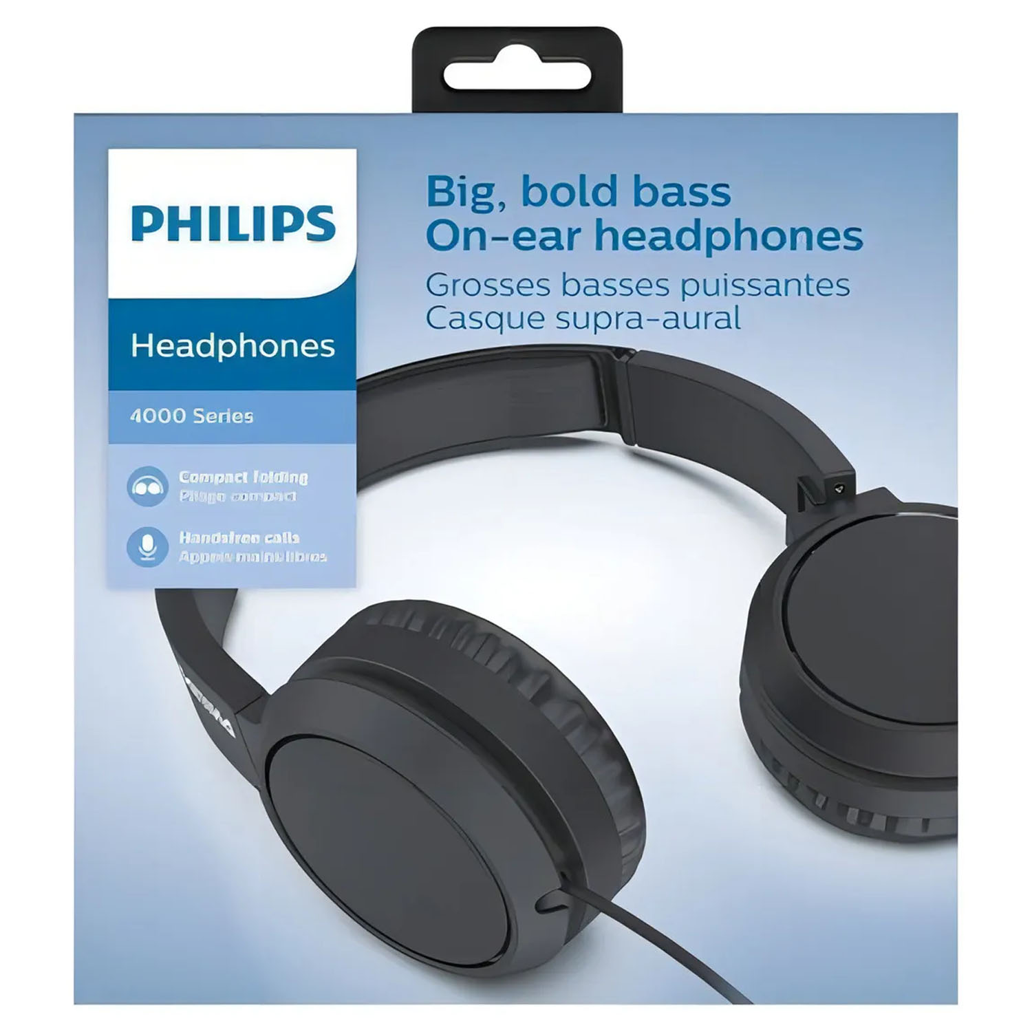 AUDÍFONOS PHILIPS ON-EAR TAH4105 ON EAR BASS 3.5MM C/MICRO NEGRO - 1