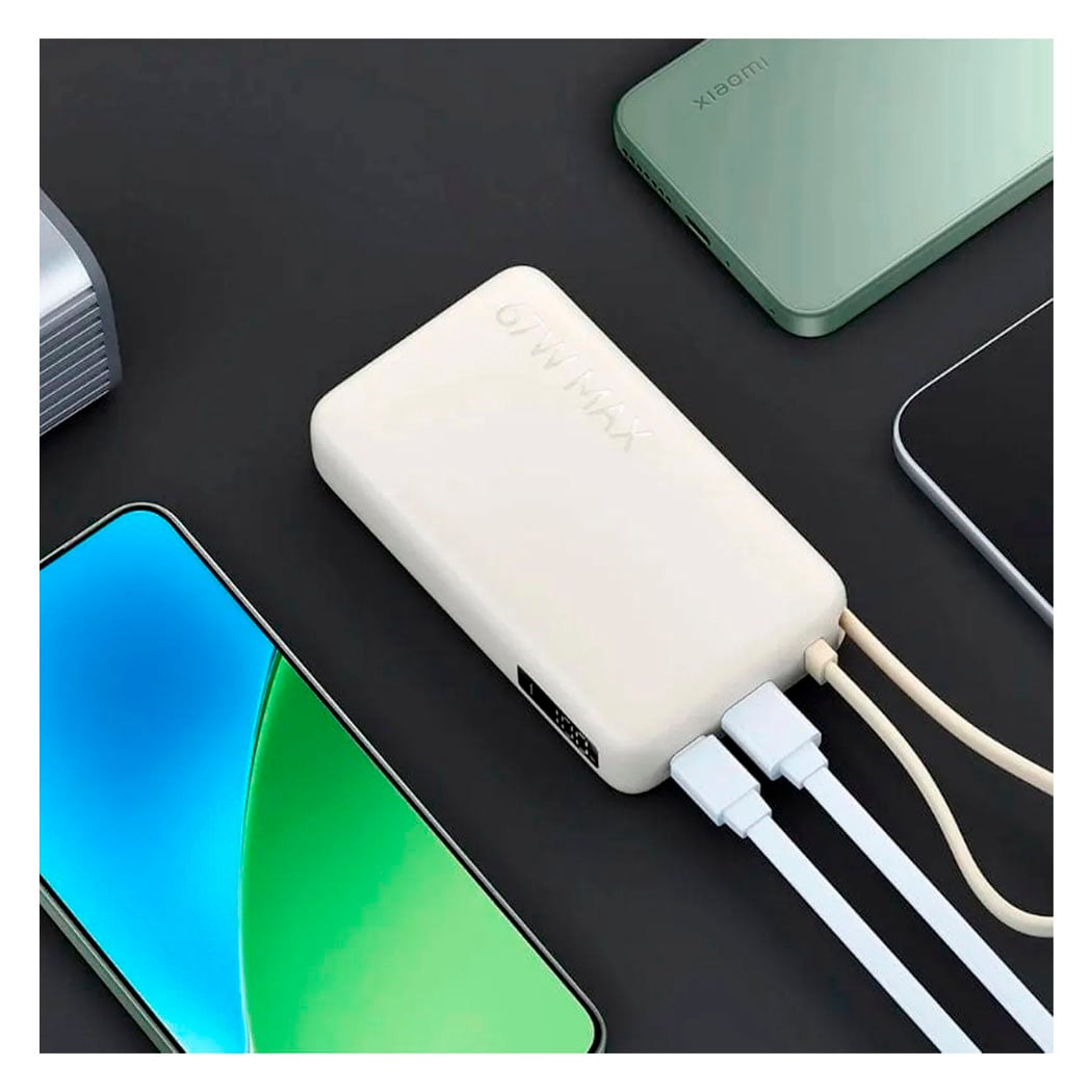 CARGADOR PORTÁTIL XIAOMI 67W 20,000 MAH (INTEGRATED CABLE) - CELESTE - 3