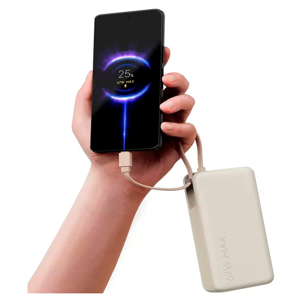 POWER BANK XIAOMI 67W 20,000 MAH (INTEGRATED CABLE) BEIGE - 2
