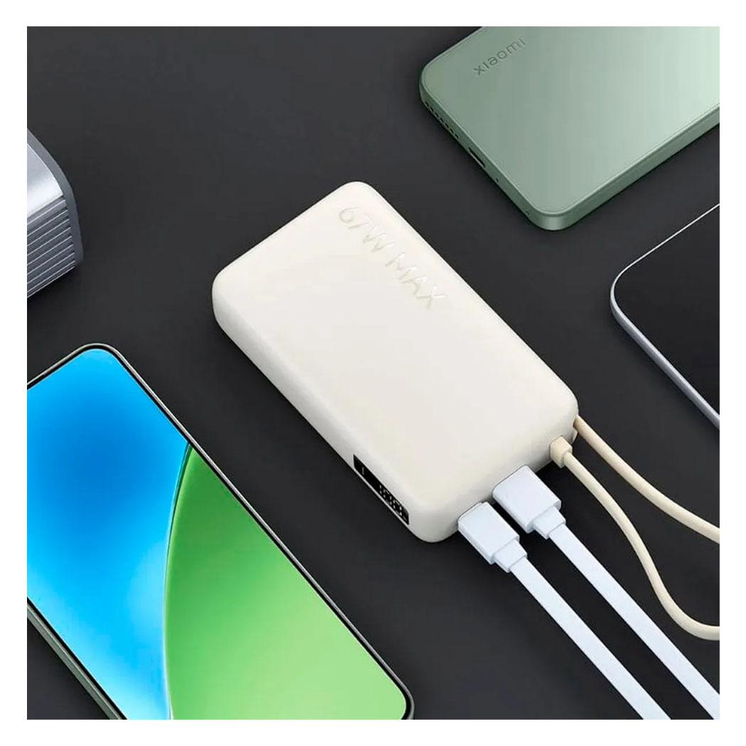 POWER BANK XIAOMI 67W 20,000 MAH (INTEGRATED CABLE) BEIGE - 3