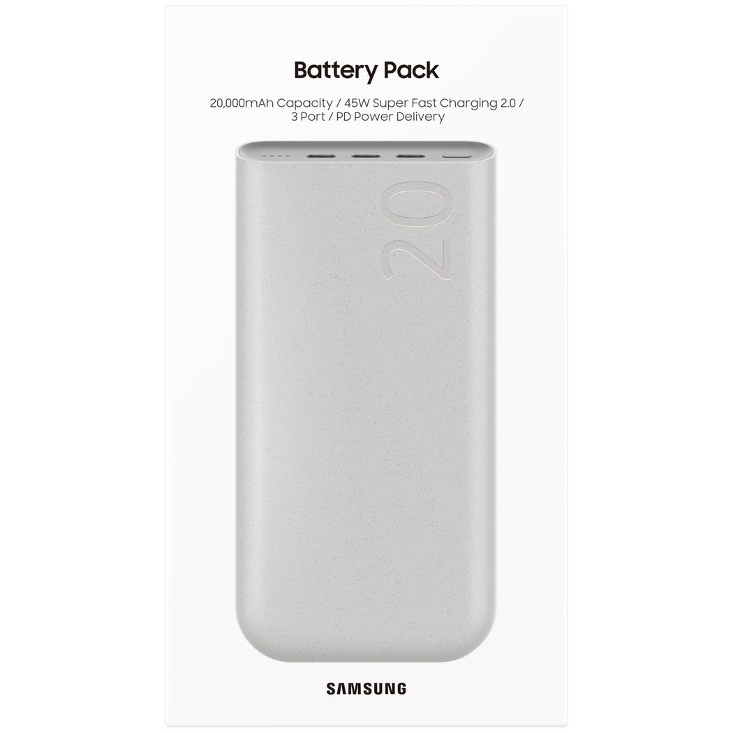 POWER BANK SAMSUNG 20000MAH 45W BATTERY PACK P4520 BEIGE - 3