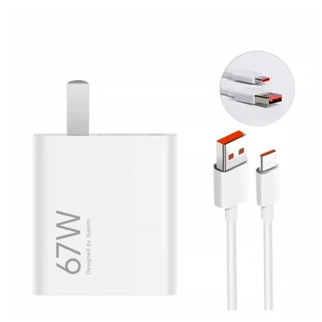 CARGADOR XIAOMI 67W  CON CABLE PARA NOTE 13 PRO - BLANCO - 1