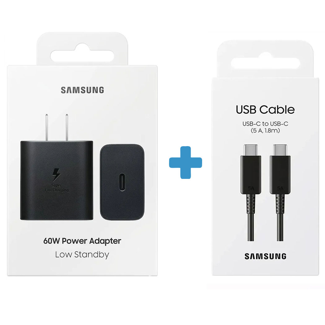CARGADOR SAMSUNG 60W CON CABLE 1.8M TIPO C NEGRO - 1
