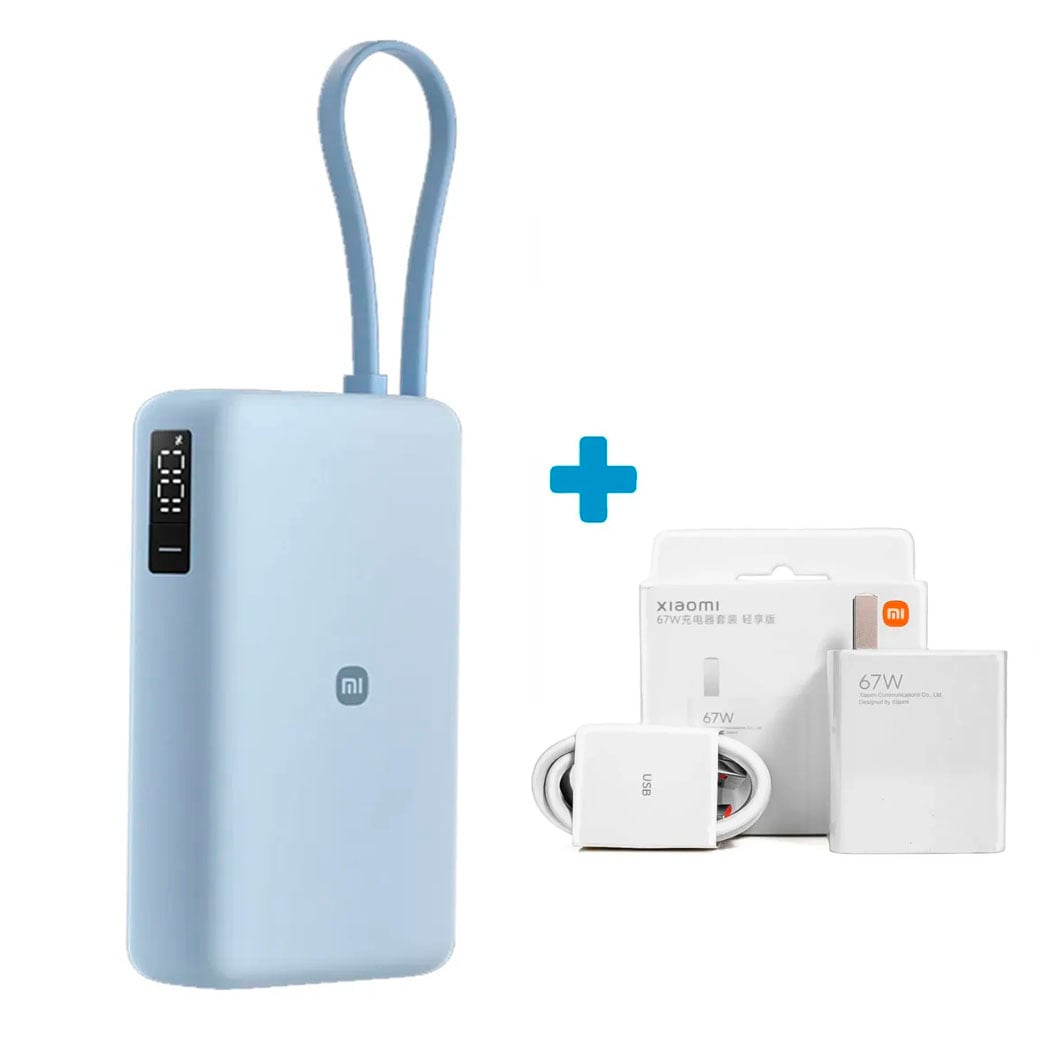 CARGADOR PORTÁTIL XIAOMI 67W 20,000 MAH + CARGADOR CARGA RAPIDA 67W - 1