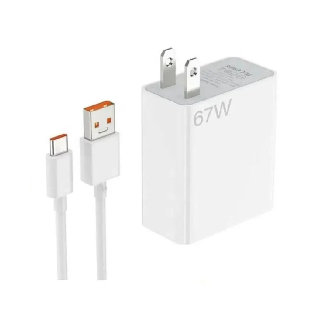 CARGADOR XIAOMI 67W  CON CABLE PARA NOTE 12 LITE - BLANCO - 2