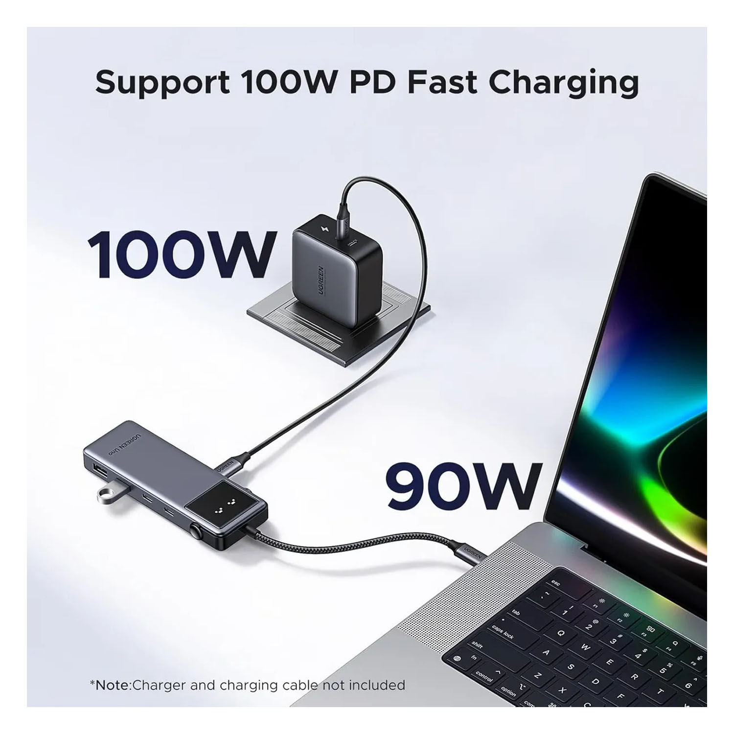 HUB UGREEN UNO 6 EN 1 PARA WINDOWS Y IOS LED DISPLAY EMOGI CM888 - 2